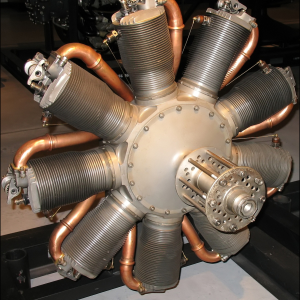 9.Ротативный двигатель Le Rhone 9J.