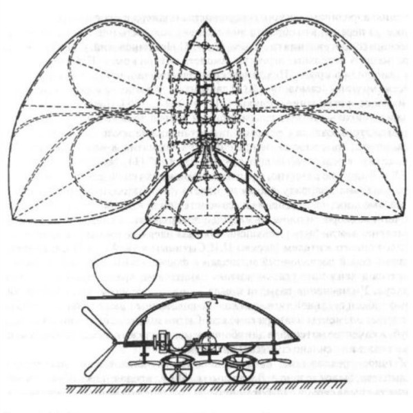 Проект самолета И.И.Сытина. Рисунок из патента.