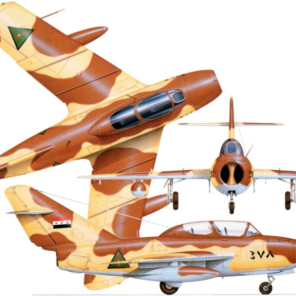 22а.Проекции МиГ-15УТИ ВВС Ирака. Рисунок.