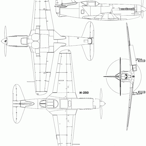 27.И-250 (МиГ-13). Схема.