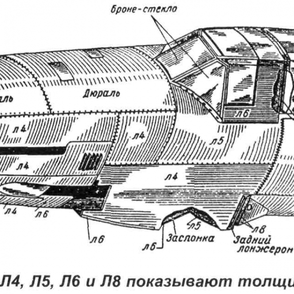 27.Схема бронекорпуса Ил-10.