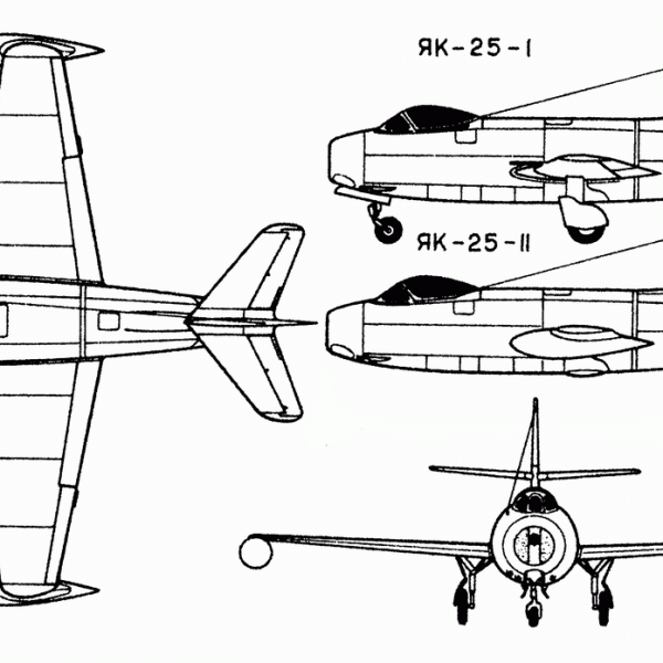 5.Як-25 (первый). Схема.