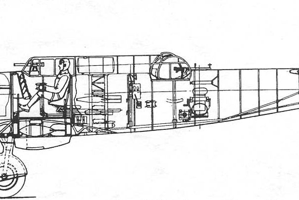 6.ХАИ-52 с двигателем АМ-34ФРН, проект Немана, 1936 г. Схема.