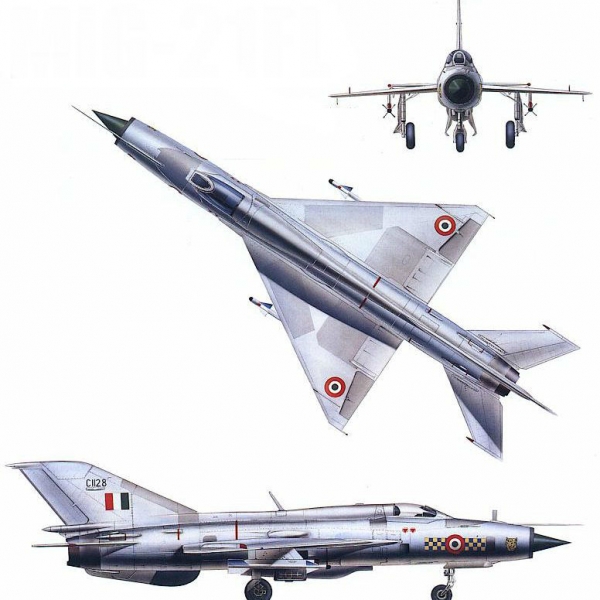 10.Проекции МиГ-21ФЛ ВВС Индии. Рисунок 2.