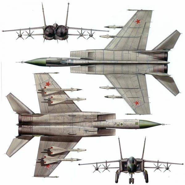 11.Проекции МиГ-25П. Рисунок.