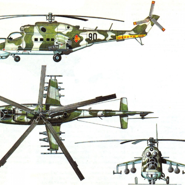 14.Проекции Ми-24Д ВВС ГДР. Рисунок.