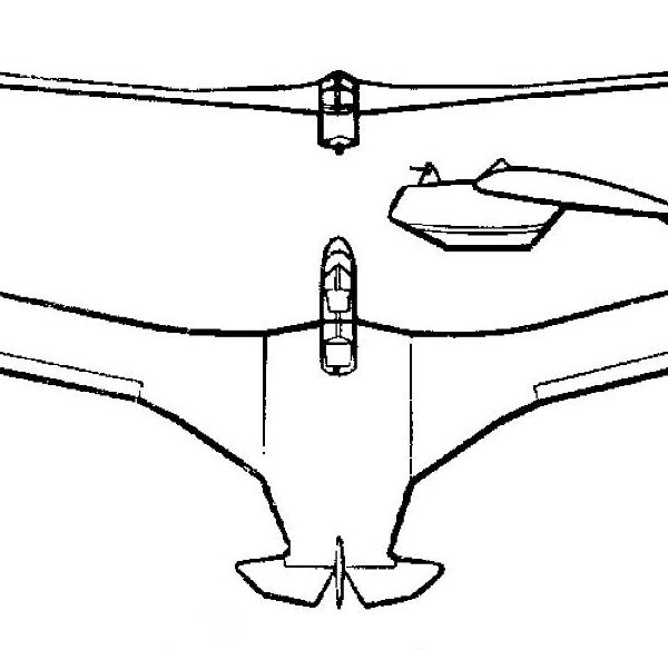 Планер МАК-12. Схема