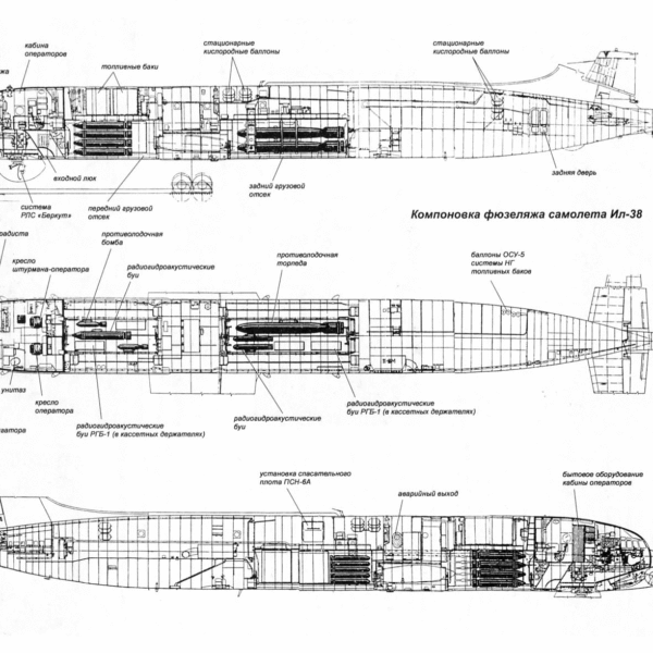 11.Ил-38. Компоновочная схема.