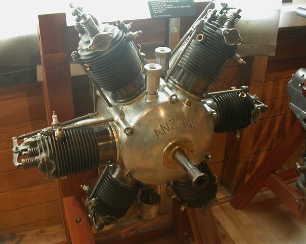 11.Шестицилиндровый двигатель Anzani.