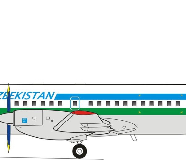22.Ил-114 авиалиний Узбекистана. Рисунок.