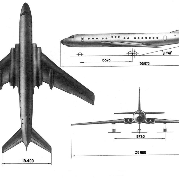 6.Проекции Ту-110. Схема.