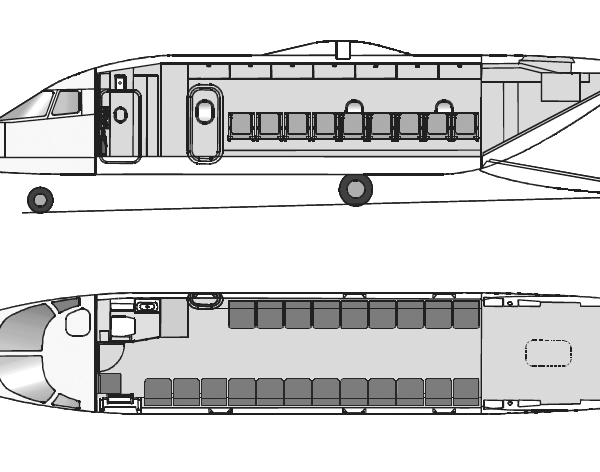 14.С-80ГП в пассажирской конфигурации. Схема.