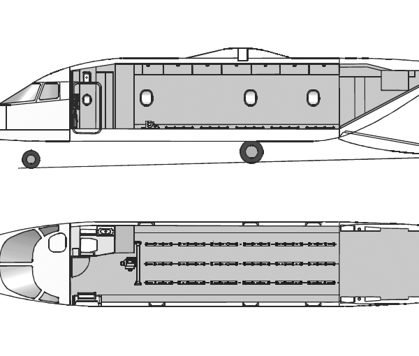 15.С-80ГП в грузовой конфигурации. Схема.