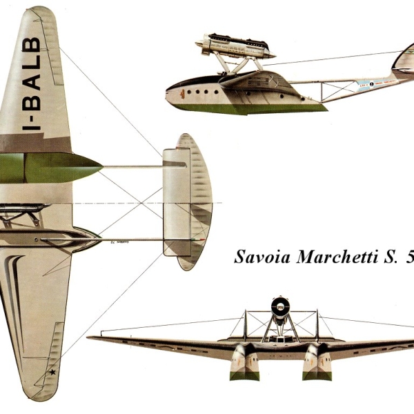 21.Проекции Savoia-Marchetti S.55. Рисунок.