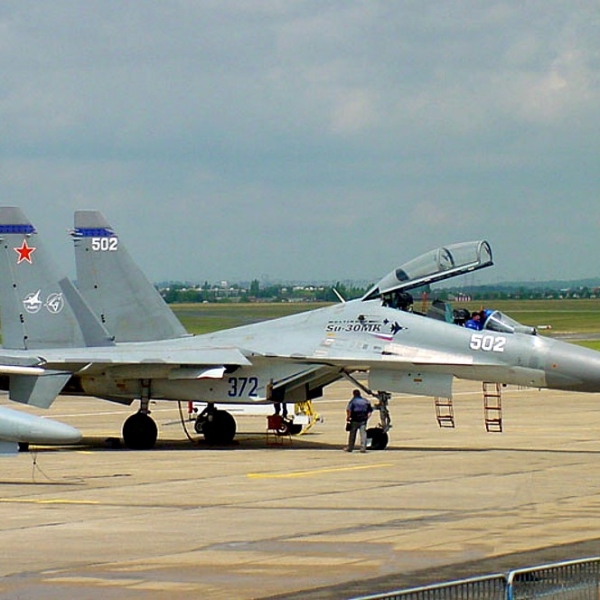 3.Второй Су-30МКК борт № 502 на авиасалоне.