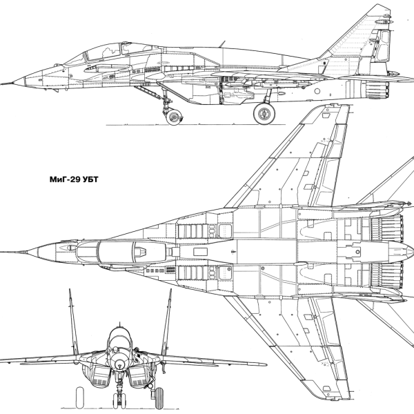 8.МиГ-29УБТ. Схема.