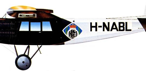 9.Fokker F.III компании KLM. Рисунок.