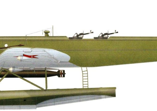 3а.Самолет ТБ-1П с торпедой ТАН-12.