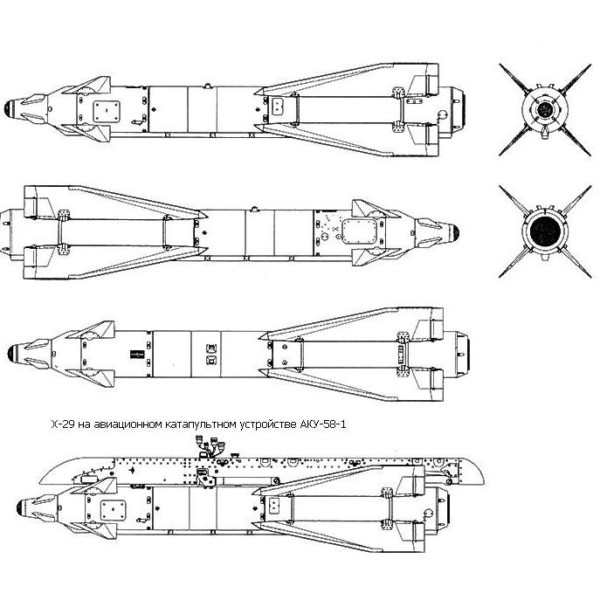 2.Проекции Х-29Л. Схема.