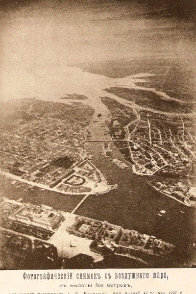 Первый отечественный воздушный фотоснимок сделанный поручиком А.М.Кованько. Санкт-Петербург, 18 мая 1886 г.
